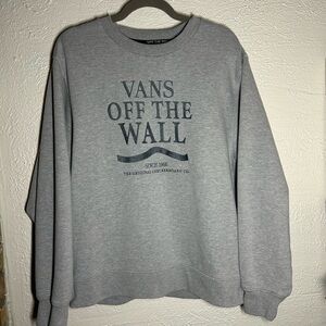 Vans Gray Crewneck Sweatshirt with 'Off The Wall' Logo